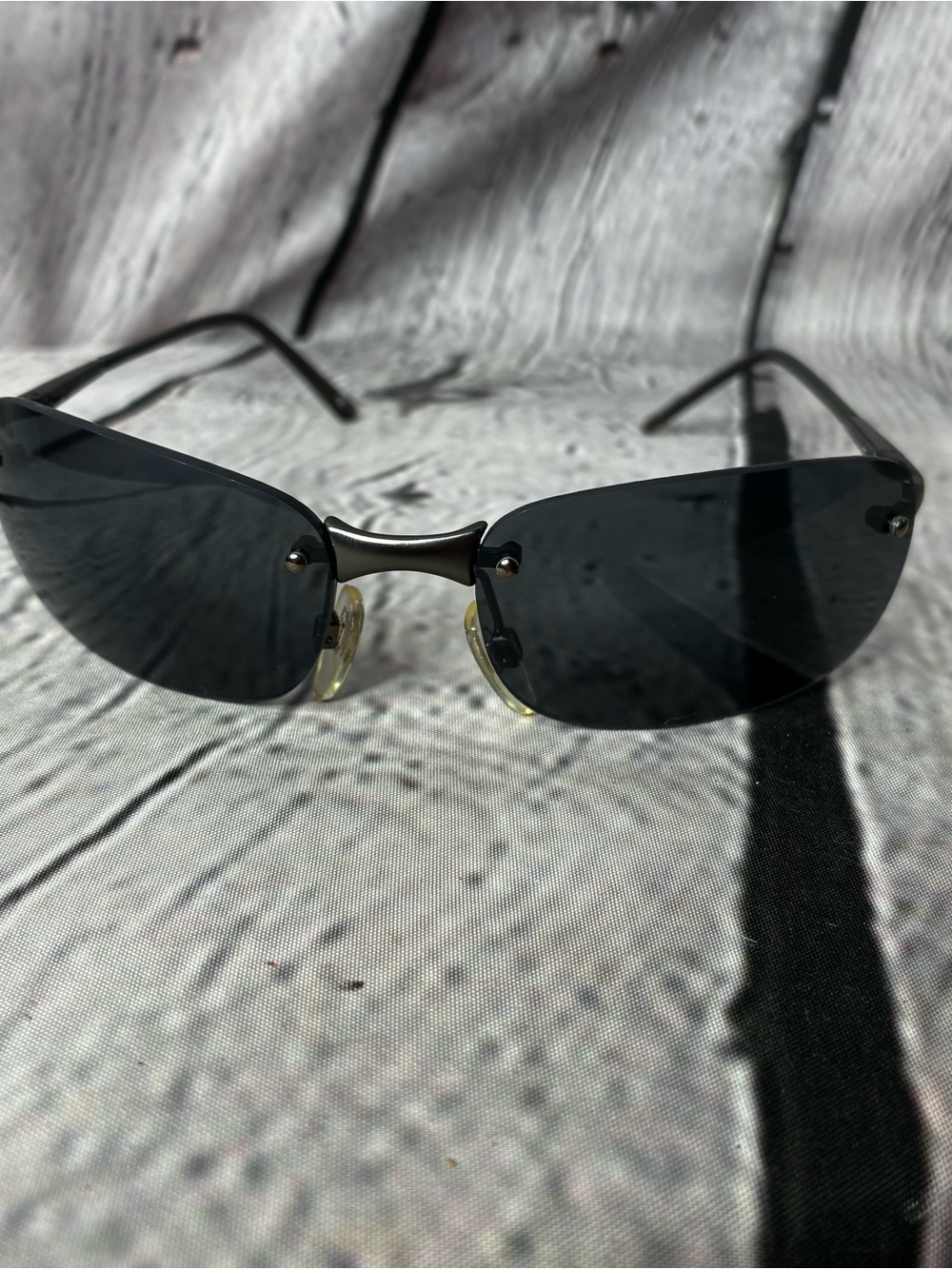 Vtg Ocean Pacific Y2K Oval Wrap Cybercore Neo Matrix Sunglasses Black Gunmetal